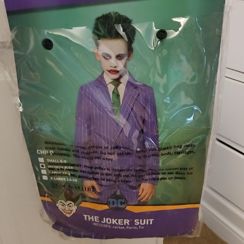 The Joker Suit Kids Costume - Purple and Green